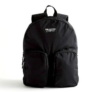 Hollister Black Two Pocket Backpack NEW WITH TAGS